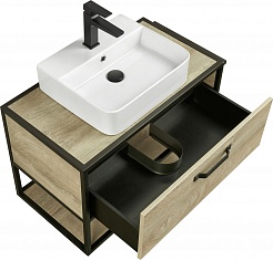Акватон Мебель для ванной Лофт Фабрик 80 дуб эндгрейн – фотография-4